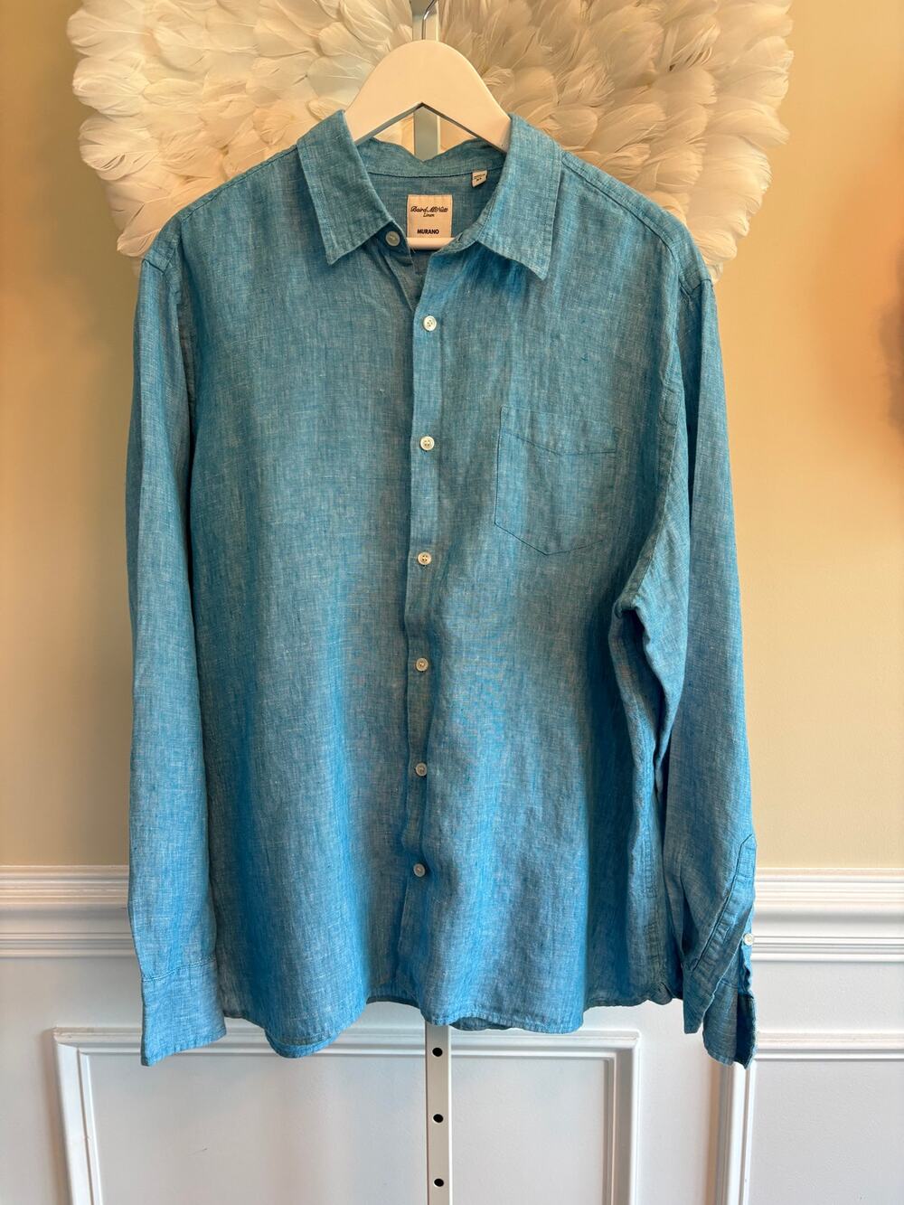 Baird McNutt Linen Button Down Long Sleeve Shirt Size XL